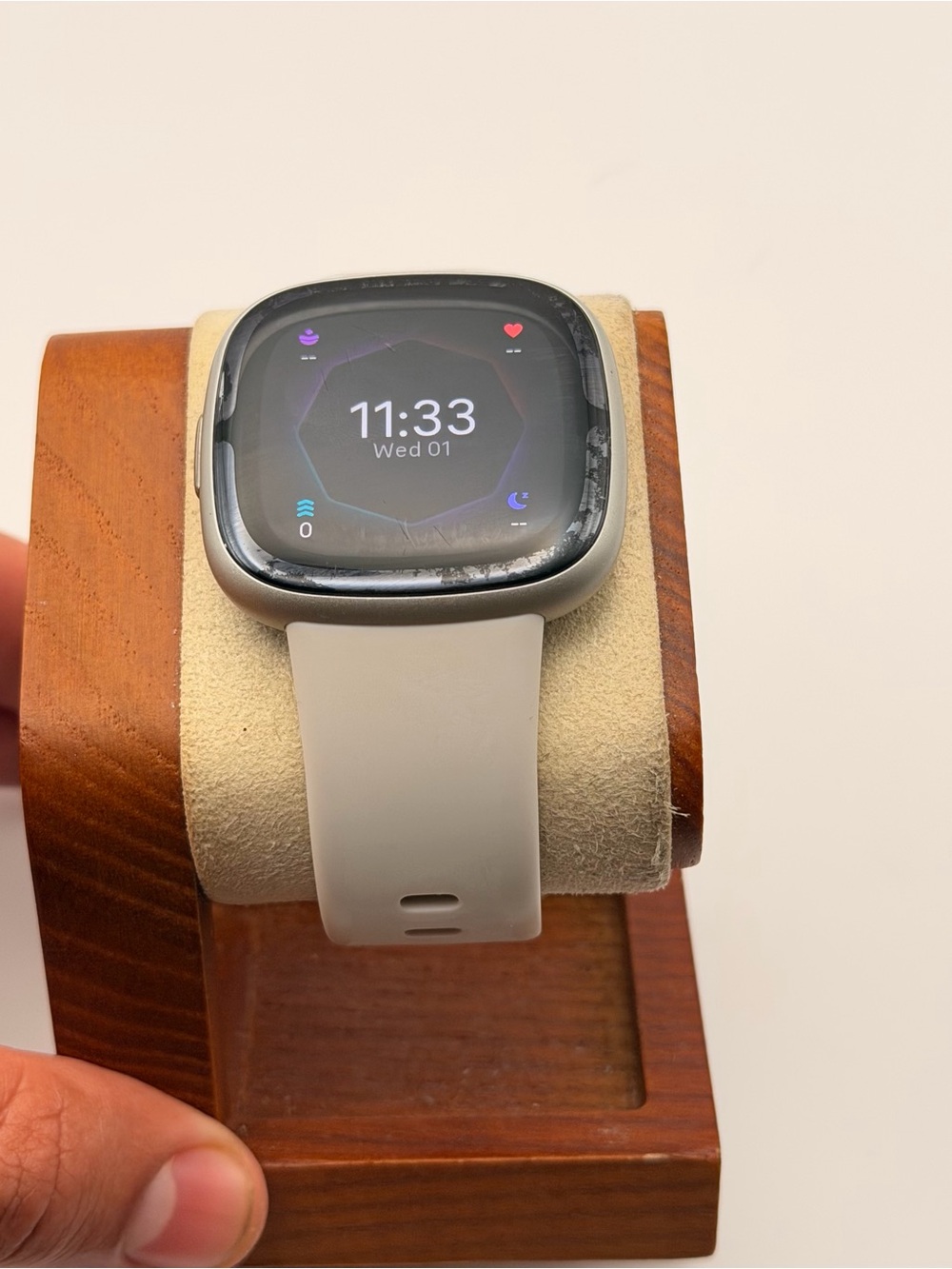 Fitbit Sense 2, Tested, Silver/white, Good, New Band, Charger Included, - Picture 6 of 8